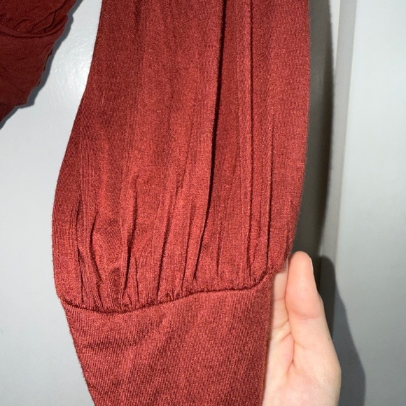 Fashion Nova Elegant Rust Wrap Top - Picture 3 of 5